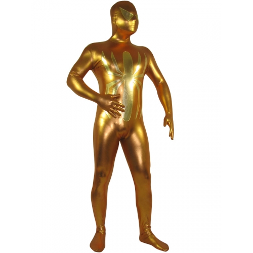 Shiny Metallic Gold Spiderman Costume